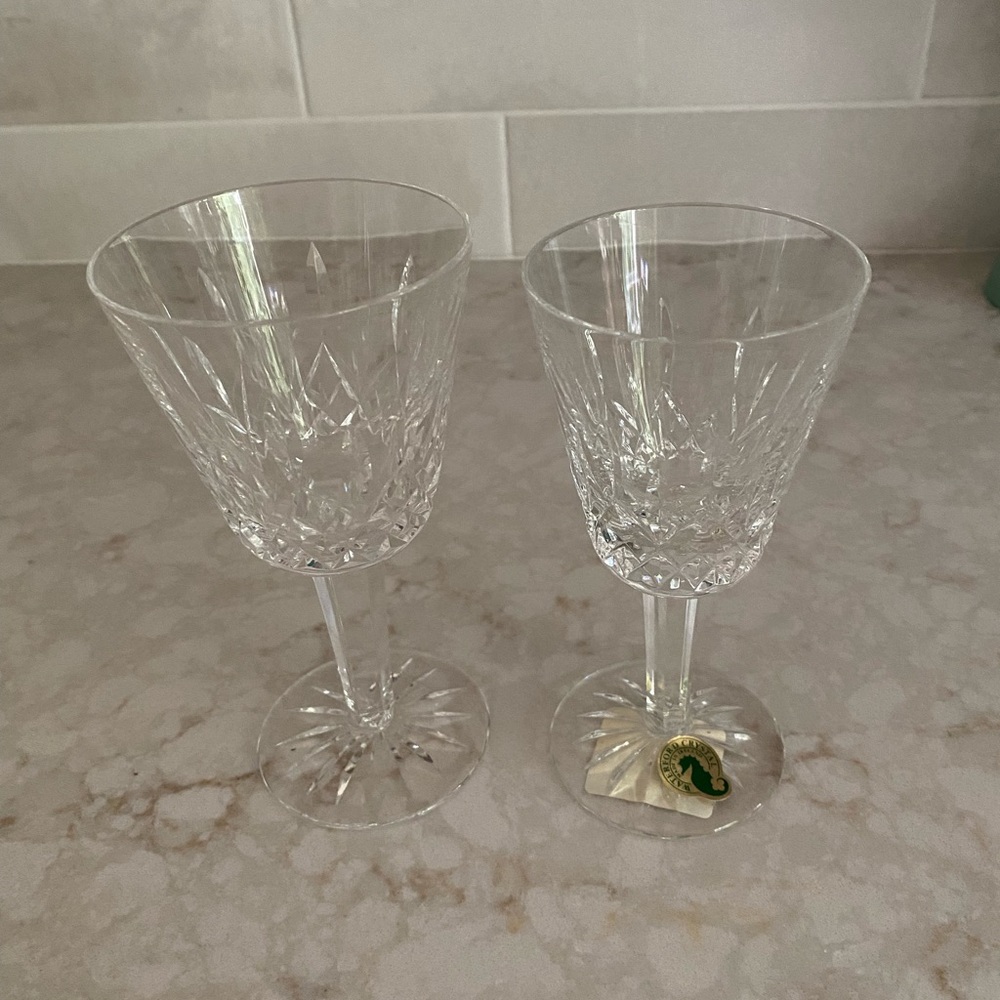 Waterford Crystal Lismore Wine Glasses set of 8! 4 white wine, 4 claret.